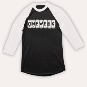 One Week Records - Merch - Logo 3/4 Sleeve Raglan T-shirt - Black and White